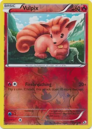 Vulpix Reverse Holo Pokemon card from Legendary Treasures