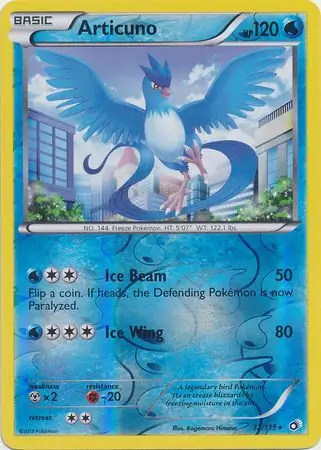 Articuno Reverse Holo Pokemon card from Legendary Treasures