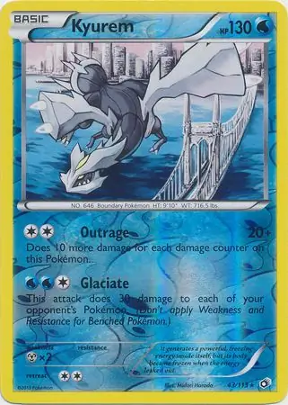 Kyurem Reverse Holo Pokemon card from Legendary Treasures