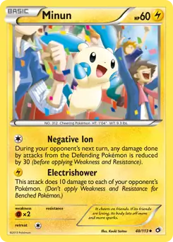 Minun Pokemon card from Legendary Treasures