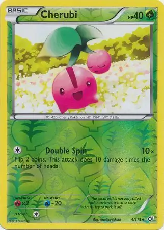 Cherubi Reverse Holo Pokemon card from Legendary Treasures