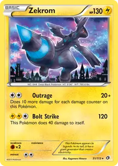 Zekrom Holo Pokemon card from Legendary Treasures