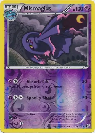 Mismagius Reverse Holo Pokemon card from Legendary Treasures