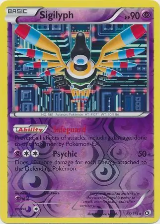 Sigilyph Reverse Holo Pokemon card from Legendary Treasures