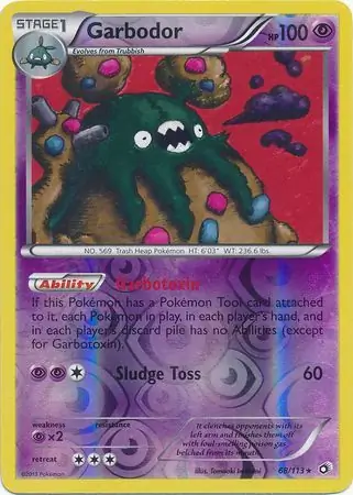 Garbodor Reverse Holo Pokemon card from Legendary Treasures