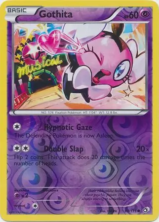 Gothita Reverse Holo Pokemon card from Legendary Treasures