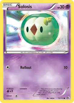 Solosis Pokemon card from Legendary Treasures
