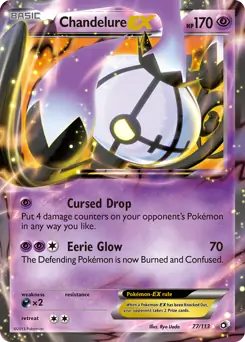 Chandelure EX Pokemon card from Legendary Treasures