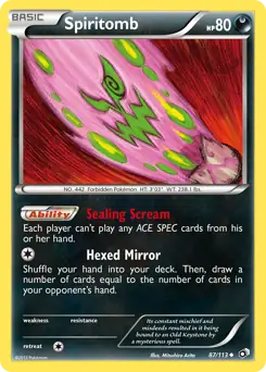 Spiritomb Pokemon card from Legendary Treasures