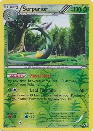 Serperior Reverse Holo Pokemon card from Legendary Treasures