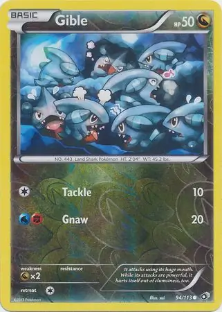 Gible Reverse Holo Pokemon card from Legendary Treasures
