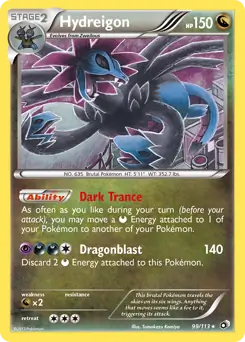 Hydreigon Holo Pokemon card from Legendary Treasures