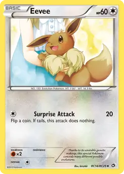 Eevee Pokemon card from Legendary Treasures Radiant Collection