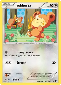Teddiursa Pokemon card from Legendary Treasures Radiant Collection