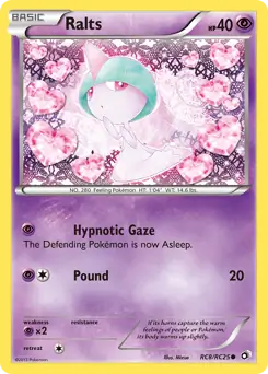 Ralts Pokemon card from Legendary Treasures Radiant Collection