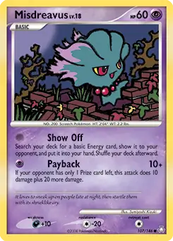 Misdreavus Pokemon card from Legends Awakened