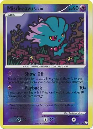Misdreavus Reverse Holo Pokemon card from Legends Awakened