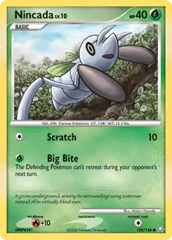 Nincada Pokemon card from Legends Awakened