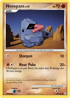 Nosepass Pokemon card from Legends Awakened