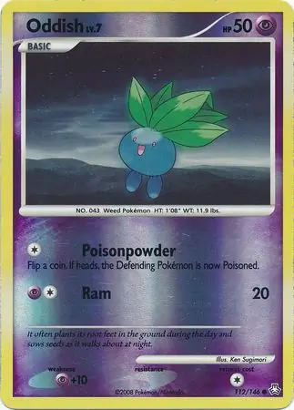 Oddish Reverse Holo Pokemon card from Legends Awakened