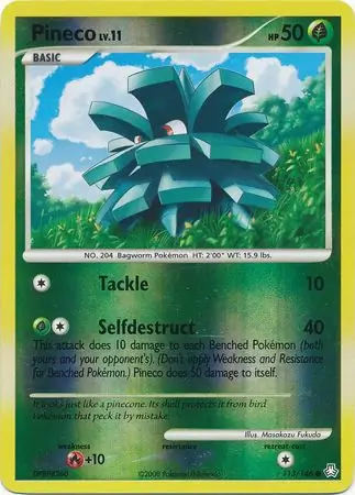 Pineco Reverse Holo Pokemon card from Legends Awakened