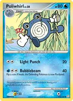 Poliwhirl Pokemon card from Legends Awakened