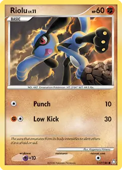 Riolu Pokemon card from Legends Awakened