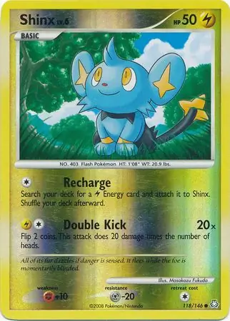 Shinx Reverse Holo Pokemon card from Legends Awakened