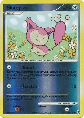 Skitty Reverse Holo Pokemon card from Legends Awakened