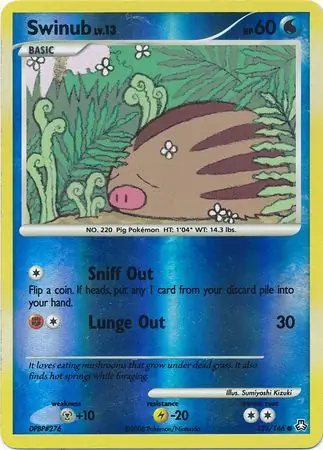 Swinub Reverse Holo Pokemon card from Legends Awakened