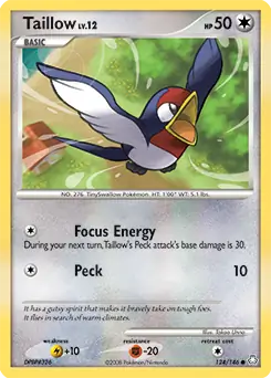 Taillow Pokemon card from Legends Awakened
