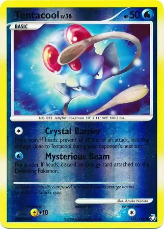 Tentacool Reverse Holo Pokemon card from Legends Awakened