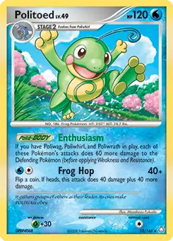 Politoed Holo Pokemon card from Legends Awakened