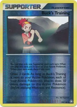 Buck's Training Reverse Holo Pokemon card from Legends Awakened