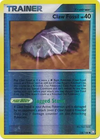 Claw Fossil Reverse Holo Pokemon card from Legends Awakened
