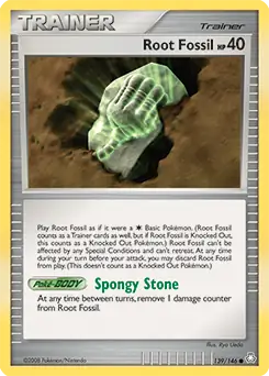 Root Fossil Pokemon card from Legends Awakened