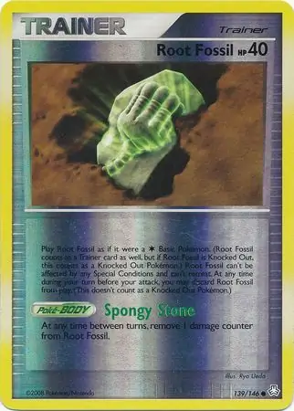 Root Fossil Reverse Holo Pokemon card from Legends Awakened