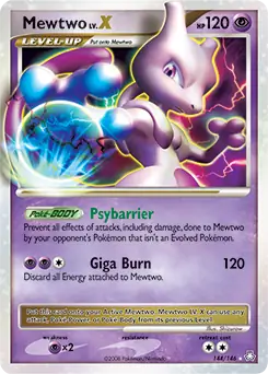 Mewtwo Lv.X Pokemon card from Legends Awakened