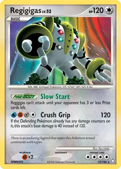Regigigas Pokemon card from Legends Awakened