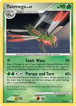 Yanmega Holo Pokemon card from Legends Awakened