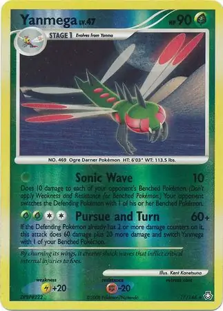 Yanmega Reverse Holo Pokemon card from Legends Awakened