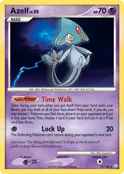 Azelf Pokemon card from Legends Awakened