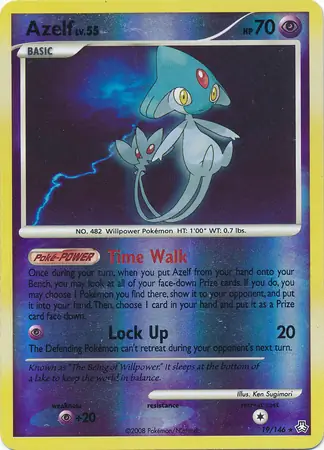 Azelf Reverse Holo Pokemon card from Legends Awakened