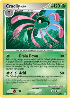 Cradily Pokemon card from Legends Awakened