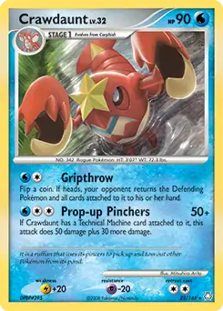 Crawdaunt Pokemon card from Legends Awakened