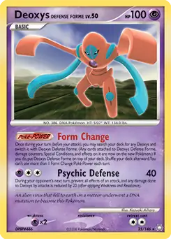 Deoxys Defense Forme Pokemon card from Legends Awakened