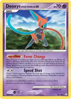 Deoxys Speed Forme Pokemon card from Legends Awakened