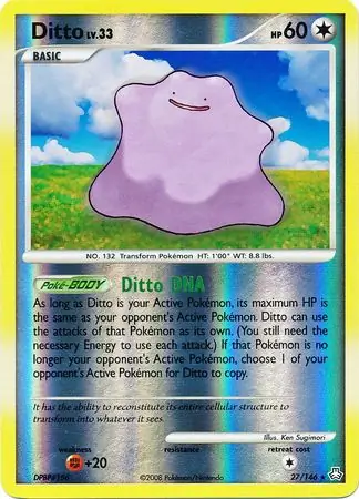 Ditto Reverse Holo Pokemon card from Legends Awakened