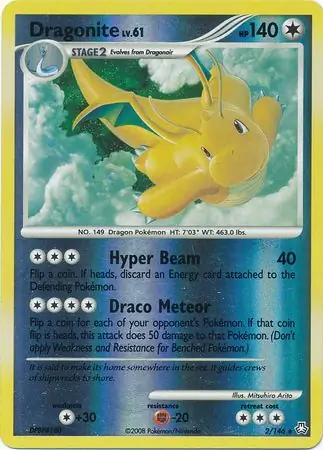 Dragonite Reverse Holo Pokemon card from Legends Awakened