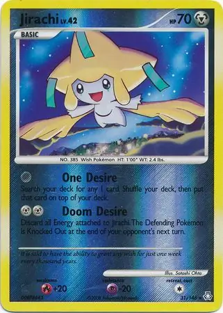 Jirachi Reverse Holo Pokemon card from Legends Awakened